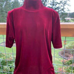 Vintage Frazier Lawrence 80's/90's Women's Medium Short Sleeve Velvet Turtleneck
